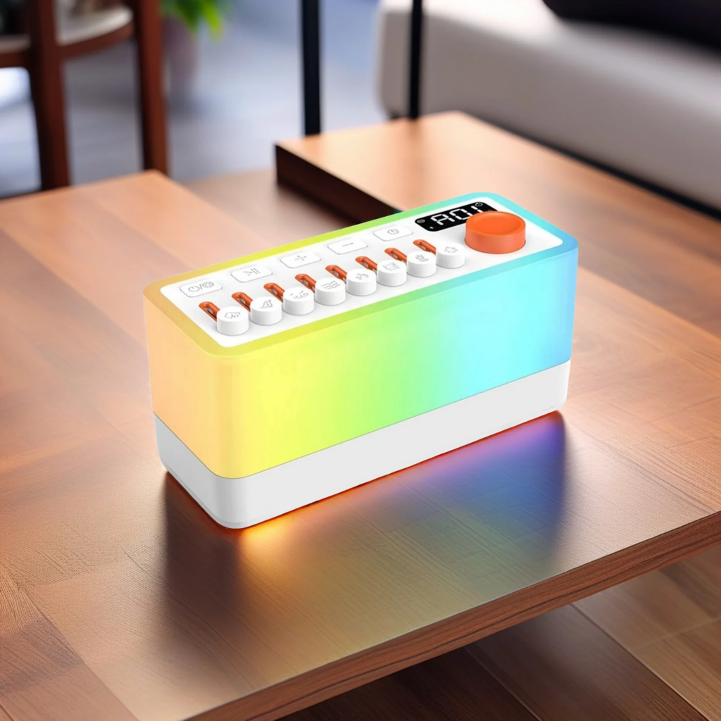 White Noise Machine 3-in-1 – Mix 256 Custom Sounds + RGB Mood Light + Bluetooth Speaker