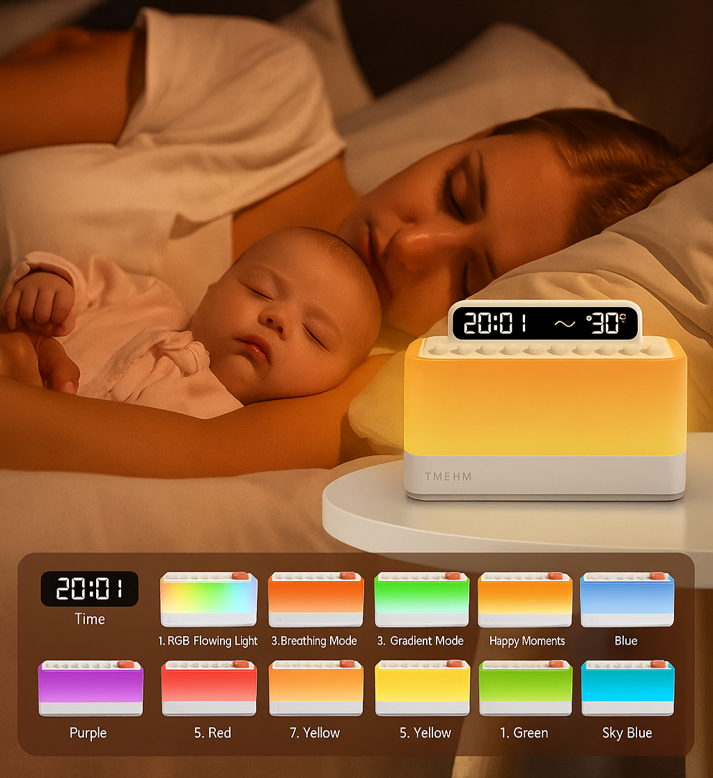 White Noise Machine 3-in-1 – Mix 256 Custom Sounds + RGB Mood Light + Bluetooth Speaker
