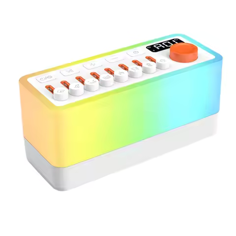 White Noise Machine 3-in-1 – Mix 256 Custom Sounds + RGB Mood Light + Bluetooth Speaker